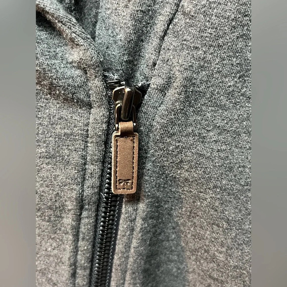 TALBOTS Gray Blazer/Jacket Zip Size L Stretch Cotton Blend - Picture 5 of 5